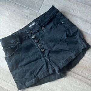 Express Black Button-Up Shorts with Pockets Size 6